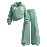 Nouveauté, ensemble jogging deux pièces de haute qualité, imperméable, respirant, écologique, en molleton de coton solide 220g, longueur intégrale