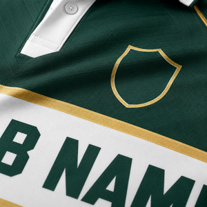 Camiseta de Fútbol MEGAMAPLE con Nombre del Club, Unisex, Sin Mangas, Cuello en V, para Adultos, Verde, Blanco y Dorado, Impresión por Transferencia de Calor, Transpirable, de Poliéster - Product Image 2