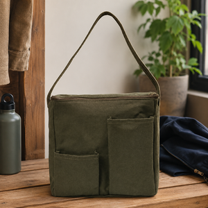 Sac fourre-tout de voyage pour femmes, 390 GSM, coton biologique GOTS, toile épaisse, fermeture à glissière, 27x27x20 cm, logo personnalisé, vente en gros, OEM - Product Image 6