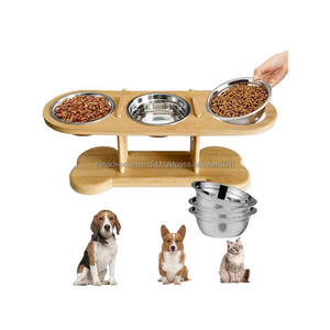 ชามอาหารและน้ำทำจากสเตนเลสสำหรับสัตว์เลี้ยงขาตั้งไม้แบบปรับได้ - Product Image 5