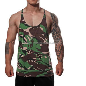 Camiseta sin Mangas Deportiva Informal para Hombre, Cuello Alto, Transpirable, de Punto, Algodón y Poliéster, Venta al Por Mayor - Product Image 1