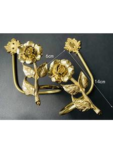 Elegante Sujetador de Cortina en Forma de Rosa Dorada, Lujoso Sujetador de Cortinas Ideal para Decoración de Interiores de Sala de Estar y Dormitorio - Product Image 3