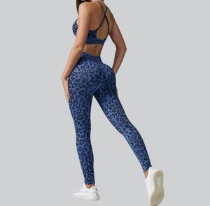 Leggings pour femmes à taille haute, longueur intégrale, imprimé léopard, respirants, extensibles, en polyester tricoté, décontractés, toutes saisons - Product Image 4