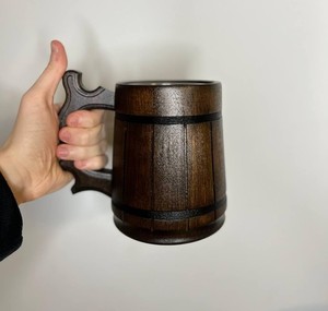 Handmade Wooden Beer <b>Mug</b> Natural Wood Tankard Rustic Coffee <b>Mug</b> Eco Friendly Drinking Premium <b>Mug</b> Artisan Wooden <b>Mug</b> - Product Image 1
