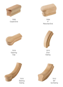 Options de bois multiples Caoutchouc Bois 7009 Retour Main courante Pièces d'escalier Escalier moderne élégant Main courante Bacony EFS - Product Image 3