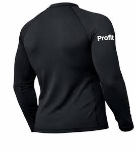 Camiseta de compresión de manga corta para hombre, cuello redondo, tejido liso, casual, para gimnasio y natación, con logo personalizado. - Product Image 4