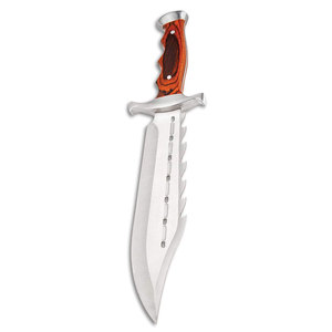 Cuchillo Bowie de Acero Inoxidable para Acampar al Aire Libre, Caza, Supervivencia, Hoja Fija con Mango Ergonómico de Madera - Product Image 6