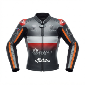 Men’s Cowhide Leather <b>Racing</b> <b>Jacket</b>/Chaqueta MotoCP Style CE Level 2 Armor Motorcycle Track Riding Protective Gear CE - Product Image 1