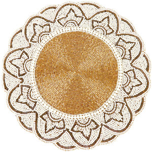 Handcrafted <b>Round</b> Beaded Placemats for Dining <b>Table</b> Wedding Christmas Decoration Family Gathering Parties - Product Image 1