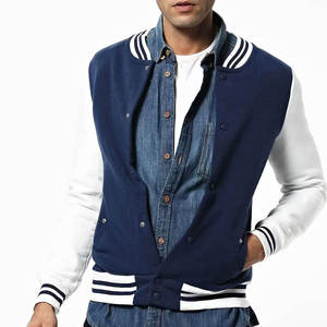 Men's Baseball Varsity <b>Jacket</b> Patchwork Hooded Stand Collar Eco-Friendly Windproof <b>Fleece</b> <b>Lining</b> - Product Image 6