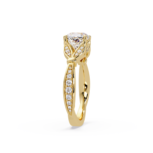 Luxury Classic 18K Yellow Gold Cushion Lab Grown Diamond 1.00 Carat IGI Certified Solitaire Engagement Wedding <b>Ring</b> for Women - Product Image 3