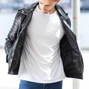 Chaqueta Negra Personalizada con Logotipo, Chaqueta de Cuero Vintage para Hombre, Chaqueta de Invierno de Alta Calidad, Ropa Urbana - Product Image 5