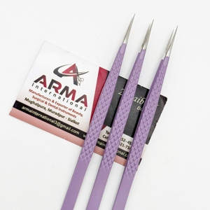 Eyelash Extension Tweezers Pink Coated Sustainable Fiber Tip Hand Tested Pointed Tip Eyelash Tweezer with Private Label - Product Image 5