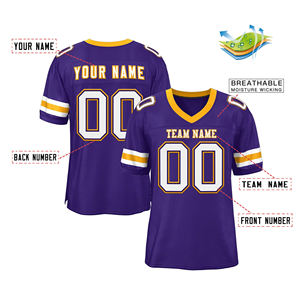 Impression de logo personnalisé sur maillot de football américain en polyester surdimensionné, transferts thermiques pour t-shirts, maillot américain rétro - Product Image 5