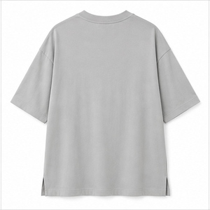 OEM ODM Custom Light <b>Grey</b> <b>T</b> <b>Shirt</b> Premium Cotton Oversized Fit Round Neck Short Sleeve Blank Clothing High Quality Solid Color - Product Image 2