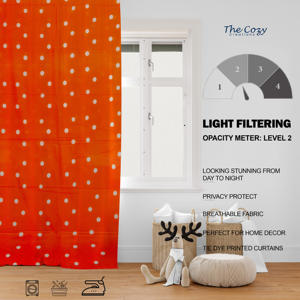 ผ้าม่านพิมพ์ลายบล็อกแฮนด์เมดจากชัยปุระ ผ้าฝ้ายพิมพ์ลายสำหรับหน้าต่าง ผ้าม่านแบบอินเดียดั้งเดิมสำหรับตกแต่งบ้าน โรงแรม ขายส่ง - Product Image 6