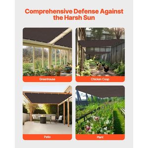 140 GS 90% Sun Shade Cloth 10 X 12 Ft Pergola <b>Cover</b> with Stainless Steel Grommets Shade Sails & Nets Canopy Privacy <b>Screen</b> - Product Image 6