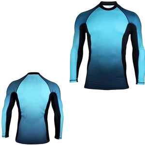 เสื้อแรชการ์ดแบบยูนิเซ็กซ์ โพลีเอสเตอร์ ไนลอน แห้งเร็ว ต้านเชื้อแบคทีเรีย ระบายอากาศได้ดี พิมพ์ลายสกรีน แบบรีดร้อน แขนยาว รับผลิตแบบ OEM - Product Image 6