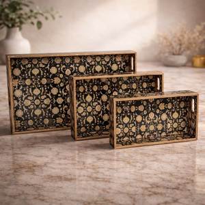 Hand Crafted Design MDF Enamel Printed <b>Trays</b> Enamel Decorative <b>Trays</b> Enamel Serving <b>Trays</b> MDF <b>Trays</b> At Very best factory Price - Product Image 6