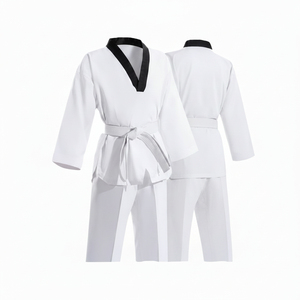 Uniforme de Taekwondo imprimé unisexe pour enfants, polyester blanc 160g, séchage rapide, respirant, une pièce, vêtements d'arts martiaux, logo personnalisé - Product Image 5