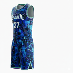 Uniformes de Baloncesto Estampados Nuevos OEM 2026 al por Mayor, 100% Poliéster, Cuello en V, Sin Mangas, Ligeros, Transpirables, Nombre del Equipo Personalizado - Product Image 4