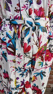 Robe Kimono Longue en Coton Imprimé Oiseaux Faite à la Main pour Femme, Peignoir de Plage Respirant avec Cordon de Serrage pour l'Été - Product Image 3