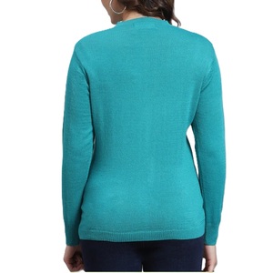 Custom Logo Women's Vintage Style V-neck Knitted Long Sleeve Casual Winter Button <b>Cardigan</b> Sweater From Bangladesh - Product Image 5