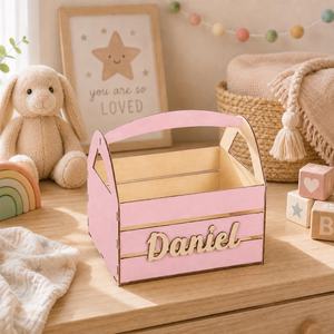 Natural Wooden Eco-Friendly Modern Organizer <b>Basket</b> Handles Decorative <b>Storage</b> Container for Fruits Vegetables <b>Toys</b> Accessories - Product Image 4