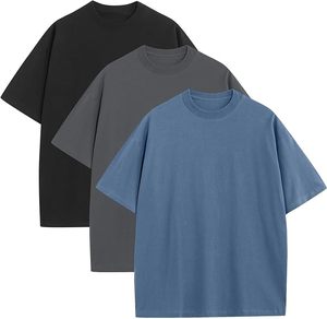 Camiseta de corte cuadrado personalizada con logo para hombre, 250 g/m², algodón 100% de alto gramaje, estilo oversize y corte crop para hombre - Product Image 4