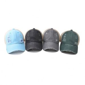 Gorra trucker de béisbol multicolor con efecto desgastado, para exteriores, de verano, ligera, con malla, de color liso, venta al por mayor - Product Image 1