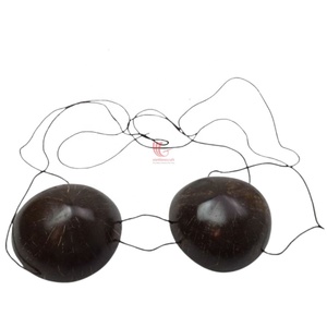 Top de bikini de cáscara de coco hecho a mano, sujetador bandeau para mujer, color sólido, estilo simple, traje de baño, sujetador de coco real, moda hawaiana. - Product Image 2