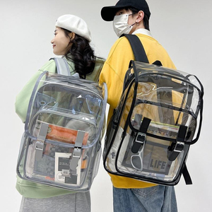 Grand sac à dos scolaire transparent en PVC portable pour étudiants, avec design imperméable, sacs transparents, prix de gros pour le lycée - Product Image 4