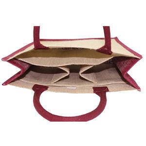 Bolsa de Embalaje de Yute para Tres Botellas de Vino con Diseño de Logotipo Impreso, Asa de Cuerda Acolchada y Partición Interior para Promoción - Product Image 6