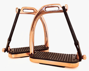 Estribos de Seguridad Ekay GOLD Gloss Hechos a Mano para Montar a Caballo con Peldaños Negros de 4" y 4.75" - Regalo Perfecto para Él o Ella - Product Image 4