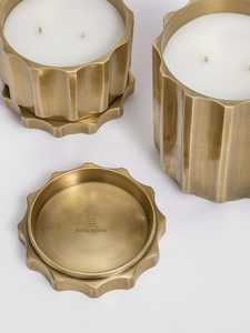 Portavelas redondo de bronce con tapa, decoración para el hogar, contenedor metálico para velas aromáticas de cera. - Product Image 6