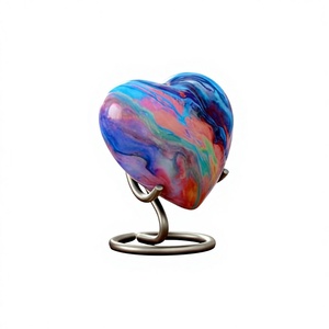 Metal Mini Cremation Urn Heart Shaped Keepsake Memorial Jar Pot <b>Container</b> <b>Small</b> Urn for Funeral Ashes - Product Image 1