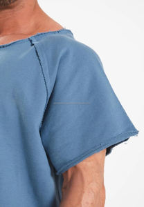 Camiseta Deportiva de Algodón 100% de Primera Calidad para Hombre, Corte Holgado, Bordes Crudos, Estilo 2026 - Product Image 4