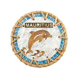 Sous-verre exquis en nacre à motif floral, surface résistante à la chaleur entièrement recouverte de rotin, support en coquille poli à la main de qualité supérieure - Product Image 2