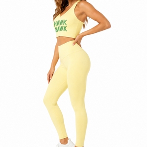 Custom Women Two Piece Yoga Set High Waist <b>Leggings</b> <b>Activewear</b> Stretch Fabric Comfort Fit High Waist Flexible Design Wear - Product Image 3