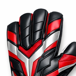 Gants de gardien de but de football, noir, rouge, blanc, cuir PU, fermeture à boucle et crochet, unisexe, protection sportive - Product Image 4