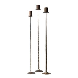 Support de bougie en fer forgé pour bougies chauffe-plat, finition noire thermolaquée, pour la décoration intérieure, la mise en scène d'événements et l'éclairage. - Product Image 4