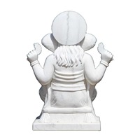 Esculturas de Ganesha en Mármol Puro Hechas a Mano, Acabado Pulido, para Mesa, Estante, Repisa, Templo, Decoración
