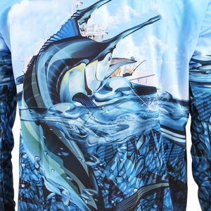 เสื้อเชิ้ตแขนยาวกันแดด UPF 50 สำหรับผู้ชาย ผ้าเจอร์ซีย์ แห้งเร็ว ระบายอากาศได้ดี โพลีเอสเตอร์ พิมพ์ลายแบบซับลิเมชั่นตามสั่ง - Product Image 3