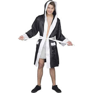 Robe de boxe d'Halloween avec capuche, déguisement de combattant, tenue de champion en satin pour hommes, femmes et enfants - Product Image 1