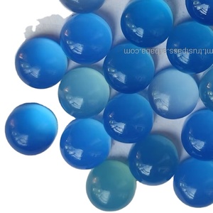 Calcédoine bleue forme ronde Cabochon 10mm dos plat calcédoine pierres naturelles calcédoine bleue lâche pierre précieuse lisse en gros - Product Image 1