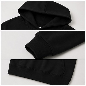 Sudadera con Capucha de Invierno de Algodón Grueso con Logotipo Personalizado, Iniciales en Blanco, Estilo Holgado para Hombre, Lavado Ácido con Efecto Desgastado - Product Image 2
