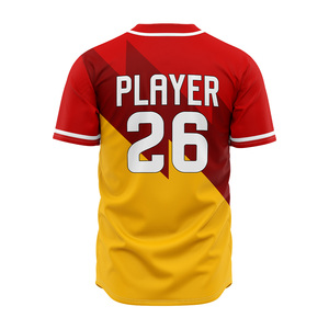 Sublimated Baseball Jersey Full <b>Button</b> Softball Uniform <b>Half</b> Sleeve <b>Shirt</b> Custom Team Logo Sportswear Wholesale Price - Product Image 3