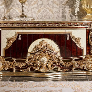 Meuble TV Classique Européen de Luxe en Acajou Massif, Sculpté à la Main, Style Royal, Meuble de Salon Antique Fabriqué en Indonésie - Product Image 5