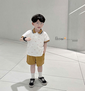 Camiseta Polo de Manga Corta y Pantalones Cortos para Niños, Ropa Casual de Verano para Niños Pequeños, Estilo Caballero para la Escuela y el Hogar - Product Image 1