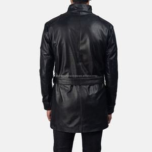 Chaqueta de cuero negro de alta calidad Dolf personalizable al por mayor Chaqueta estilo motocicleta piel algodón largo servicio OEM disponible - Product Image 4